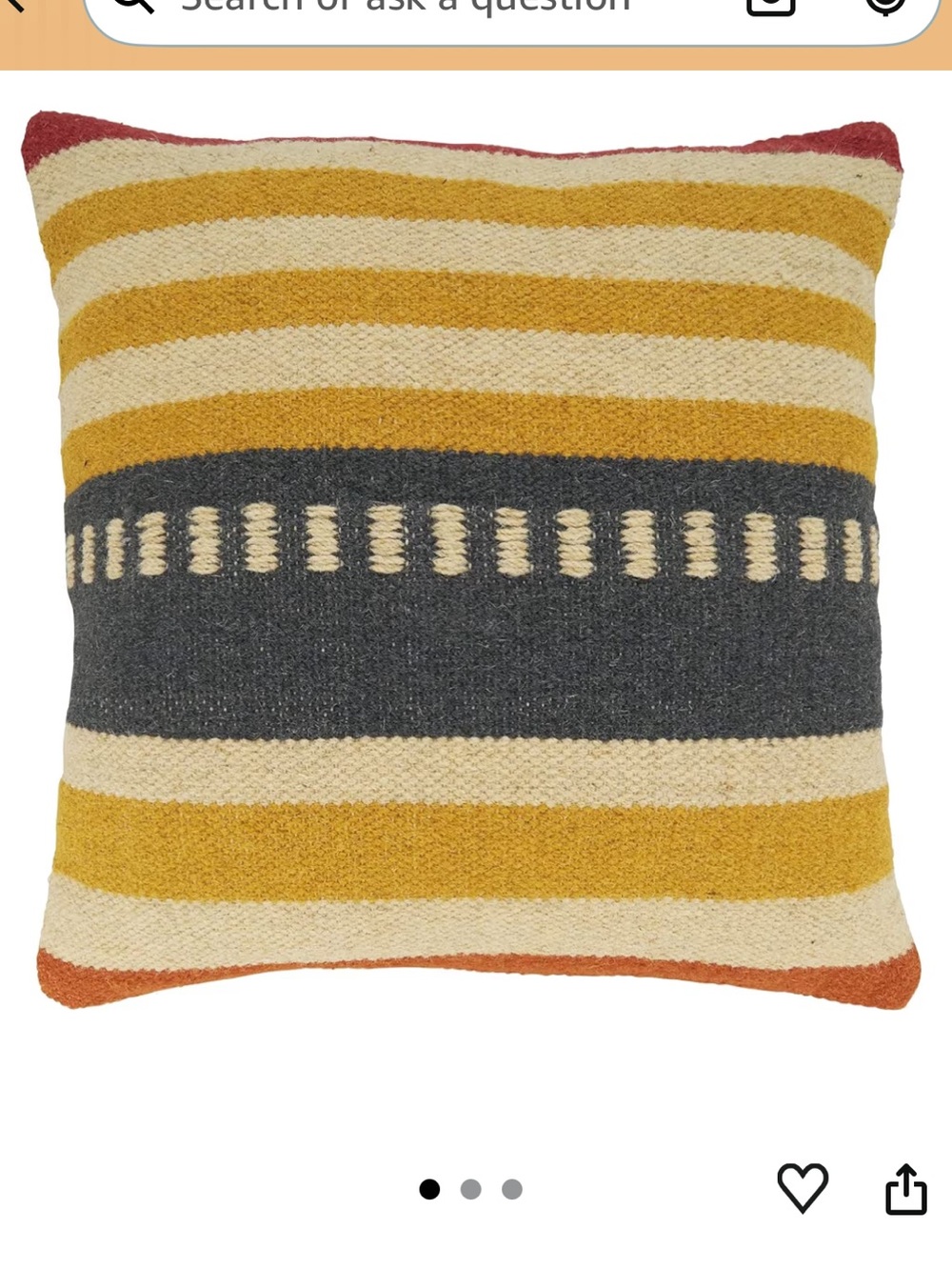 Fennco Styles Kilim Striped Cotton Decorative Pillow Cover set of two 20 x 20
